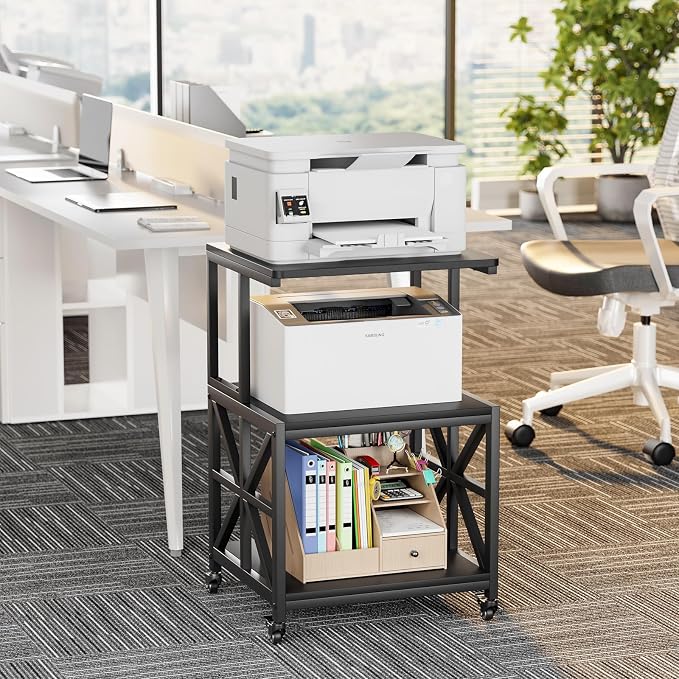 GreenForest Printer Stand with Lockable Wheels, Heavy Duty Printer Table | - Image 8