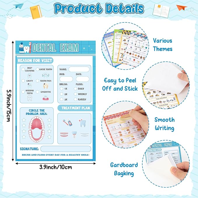 TICIAGA Kids Pretend Play Notepads - Image 3