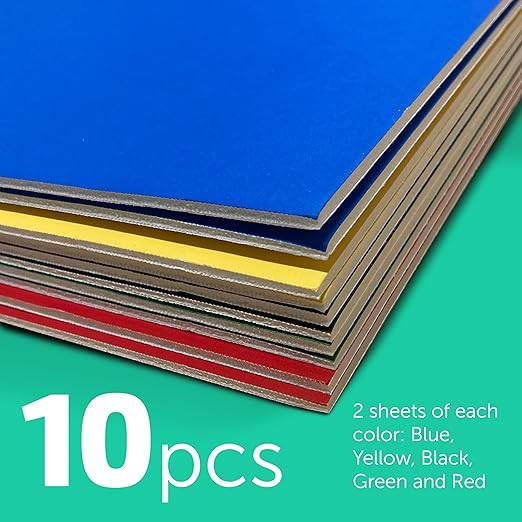 Flipside Products 36” x 48” Foam Project Boards for Presentations, Science Fair, School Projects, Event Displays and Trifold Picture Board - Assorted Colors - 10 Pack-DeskLoop Office