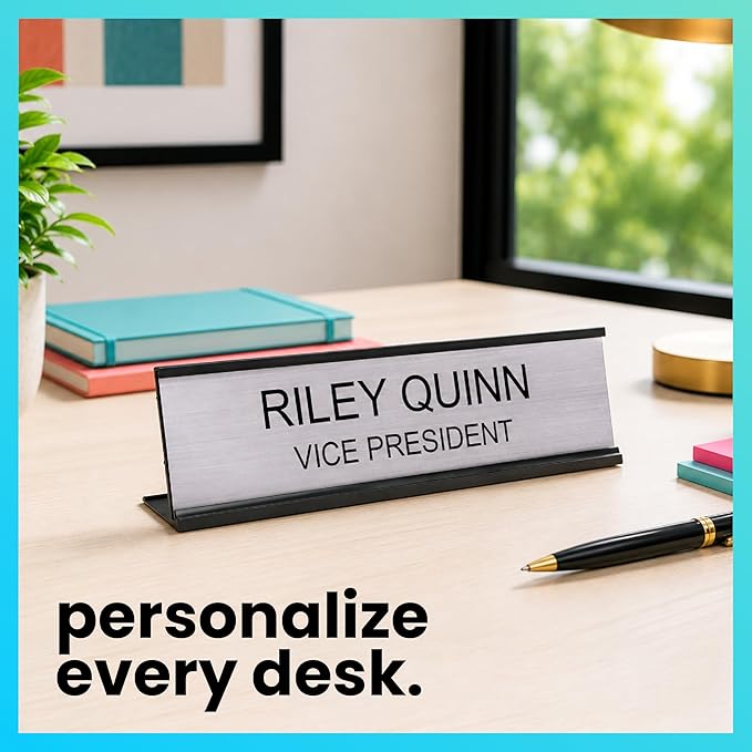 ExcelMark Custom Name Plate for Desk or Door – 14 Color Choices - Image 3