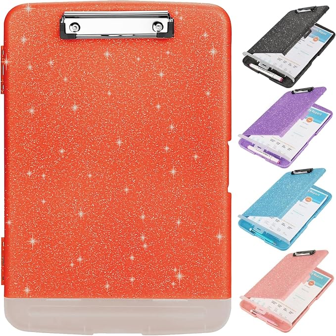 Glitter Clipboard with Storage, Storage Clipboard with Pen Holder, A4 Binder by SFLHHDM