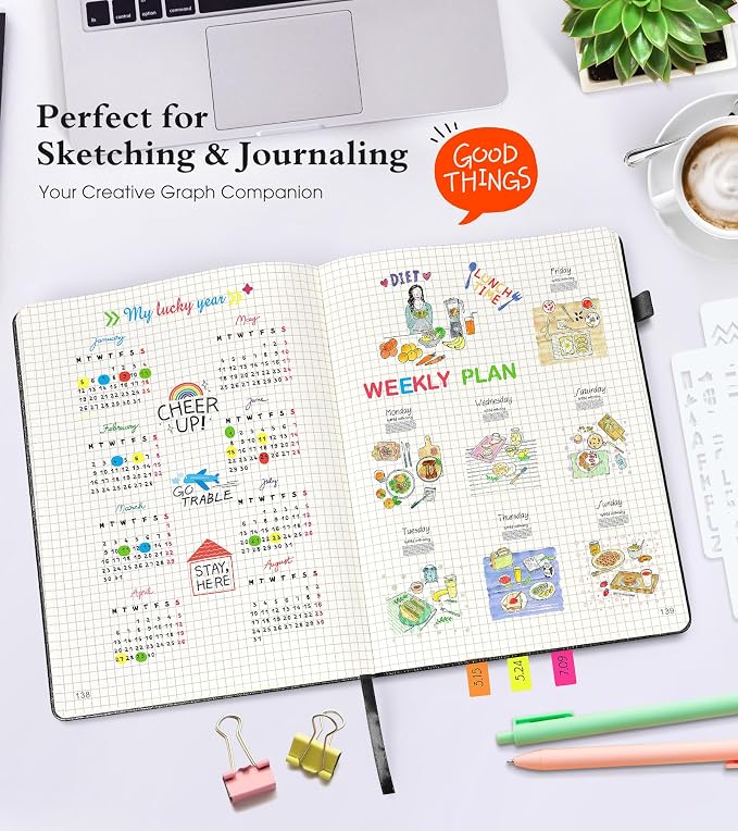 Ansopu Graph Paper Notebook Journal, 360 Numbered Pages Grid Notebooks - Image 6