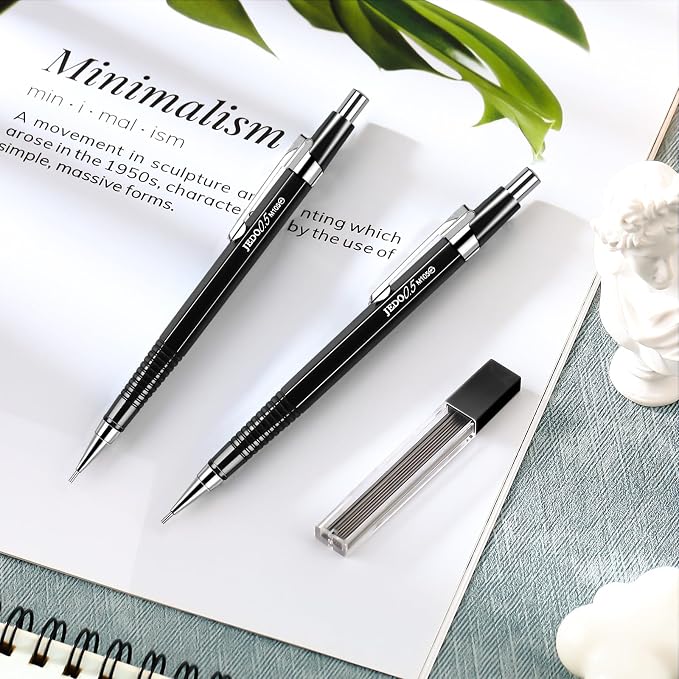 Outus 4 Pack Black Metal Mechanical Pencils, 0.5 mm Leads - Image 4