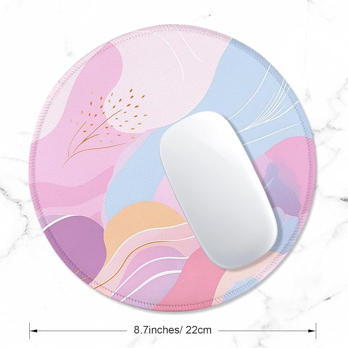 ITNRSIIET Round Mouse Pad with Stitched Edge Premium-Textured Waterproof - Image 2