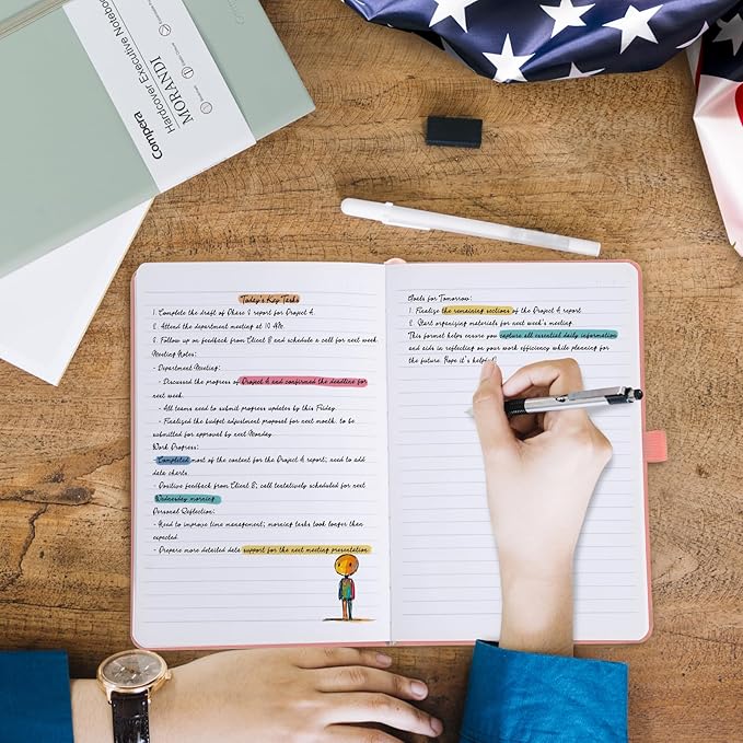 Comix 4 Pack Lined Journal Notebooks for Women, 176 Pages, 5.5 x 8.3, Hardcover, Morandi, 100gsm Paper, A5 Journaling Notebooks, Perfect for Work School Home-DeskLoop Office