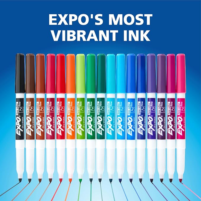 EXPO Dry Erase Markers, Low Odor Ink, Fine Tip, Organization, Essential Supplies - Image 5
