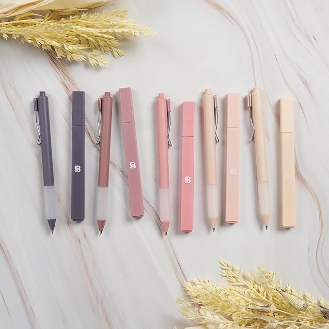 BLIEVE Aesthetic Highlighters and Gel Pens And Soft Tip, No Bleed Dry Fast Easy to Hold, for Bible Journaling Planner Notes School Office Supplies (Morandi)-DeskLoop Office