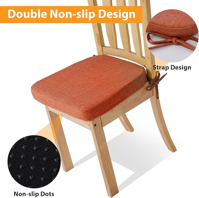 Ruqmuis Chair Cushions for Dining Chairs, D-Shaped Chair Pads - Image 3