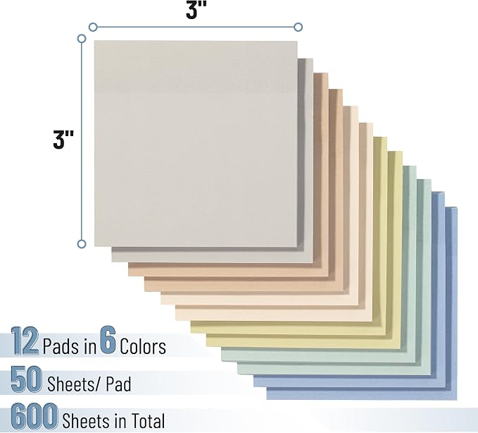 Mr. Pen- Sticky Notes, 12 Pads, 600 Sheets, Whispers of Nature | Sticky Notes - Image 2