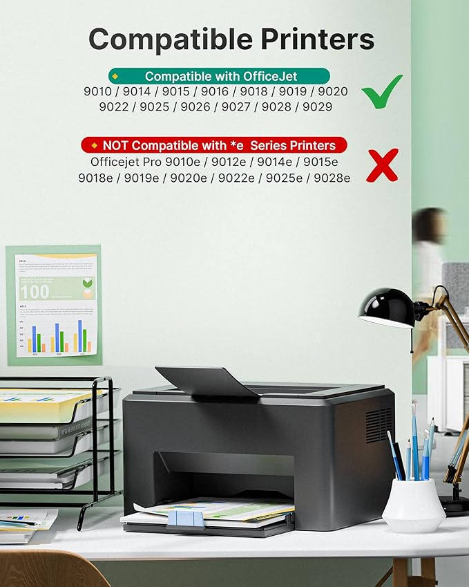 962XL Ink Cartridges Combo Pack Replacement for HP Ink 962XL Black and 962 Color Combo Pack for HP 962 962XL Ink for HP OfficeJet Pro 9010 9015 9018 9020 9025 Printer(1BK/1C/1M/1Y, 4 Pack)-DeskLoop Office