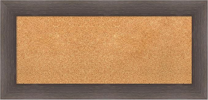 Amanti Art Natural Cork Board for Wall, 17x35 Vision Board with Brown Wood Frame, Medium Corkboard Office Decor for Home Organization, Country Rustic Corkboard Pinboard to Display Items for Home-DeskLoop Office