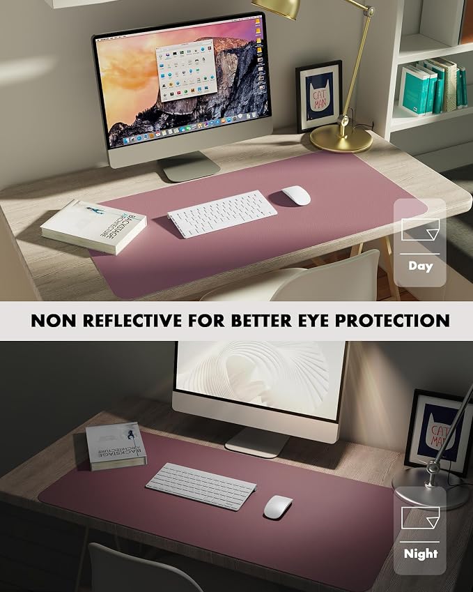 YSAGi Double-Sided Desk Pad, Leather Desk Mat, Eco Cork Desk Pad Protector - Image 7
