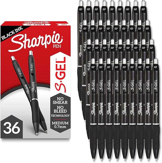 Sharpie S-Gel Pens, Medium Point, Note-Taking, Office Supplies, No Smear by Unknown