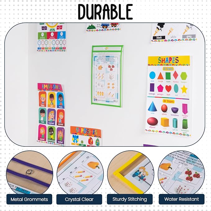 Essex Wares - 6 Pack, Dry Erase Pocket Document Protectors, Water-Resistant & - Image 4