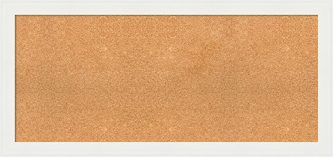 Amanti Art Natural Cork Board for Wall, 21x45 Vision Board with White Frame, Oversize Corkboard Office Decor for Home Organization, Casual Corkboard Pinboard to Display Items for Home Organization in-DeskLoop Office