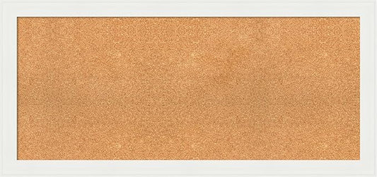 Amanti Art Natural Cork Board for Wall, 21x45 Vision Board with White Frame, Oversize Corkboard Office Decor for Home Organization, Casual Corkboard Pinboard to Display Items for Home Organization in-DeskLoop Office