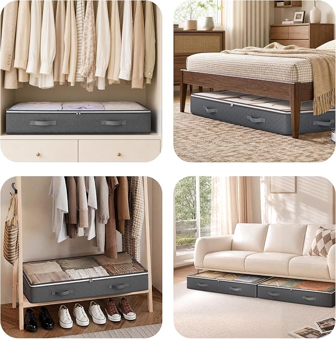 90L Under Bed Storage Containers, Underbed Toy Organizers and Clothing Storage - Image 8