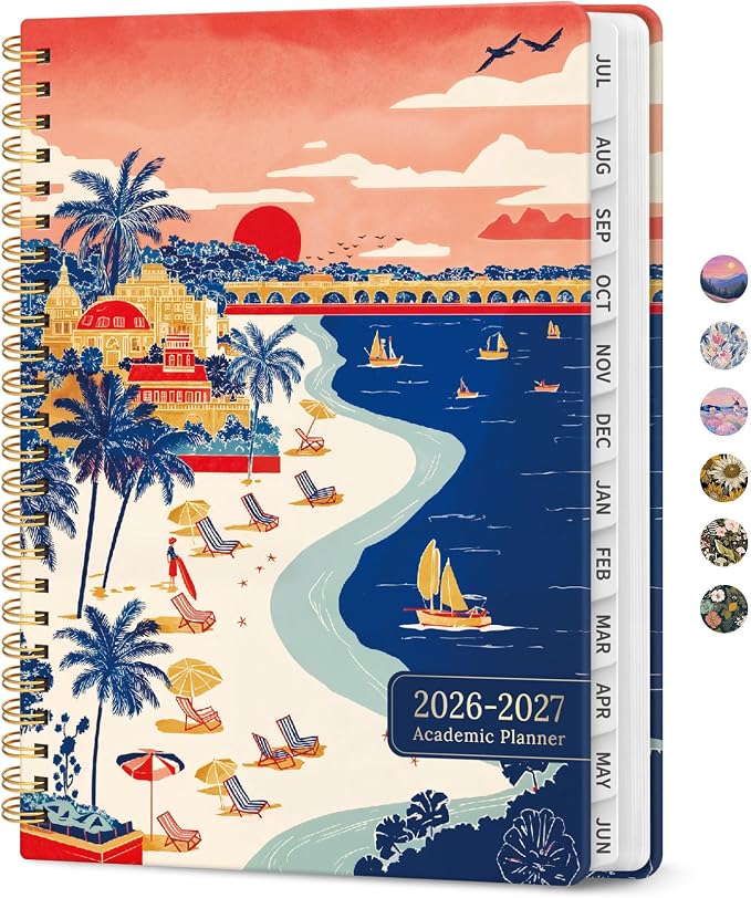 Planner 2026–2027, Academic Monthly Weekly Spiral Calendar, July 2026 – June by Taja