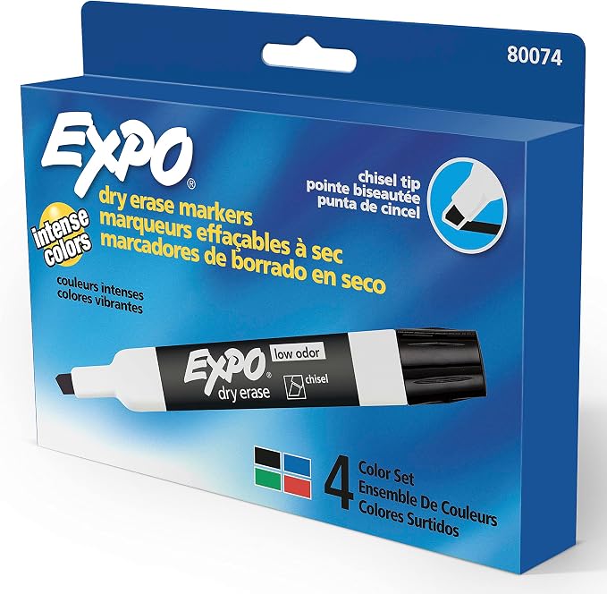 EXPO Dry Erase Markers, Low Odor Ink, Chisel Tip, Organization, Essential - Image 6