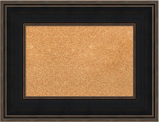 Amanti Art Natural Cork Board for Wall, 20x26 Vision Board with Brown Wood Frame, Small Corkboard Office Decor for Home Organization, Casual Corkboard Pinboard to Display Items for Home Organization-DeskLoop Office