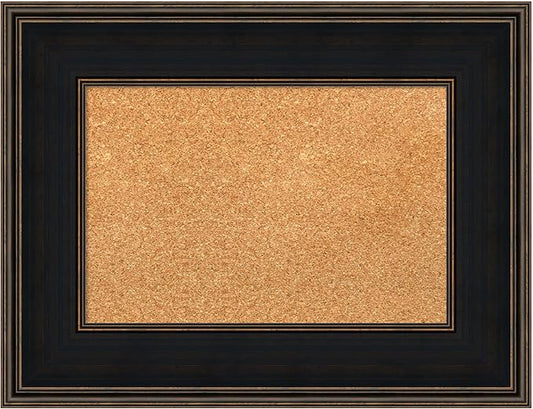 Amanti Art Natural Cork Board for Wall, 20x26 Vision Board with Brown Wood Frame, Small Corkboard Office Decor for Home Organization, Casual Corkboard Pinboard to Display Items for Home Organization-DeskLoop Office