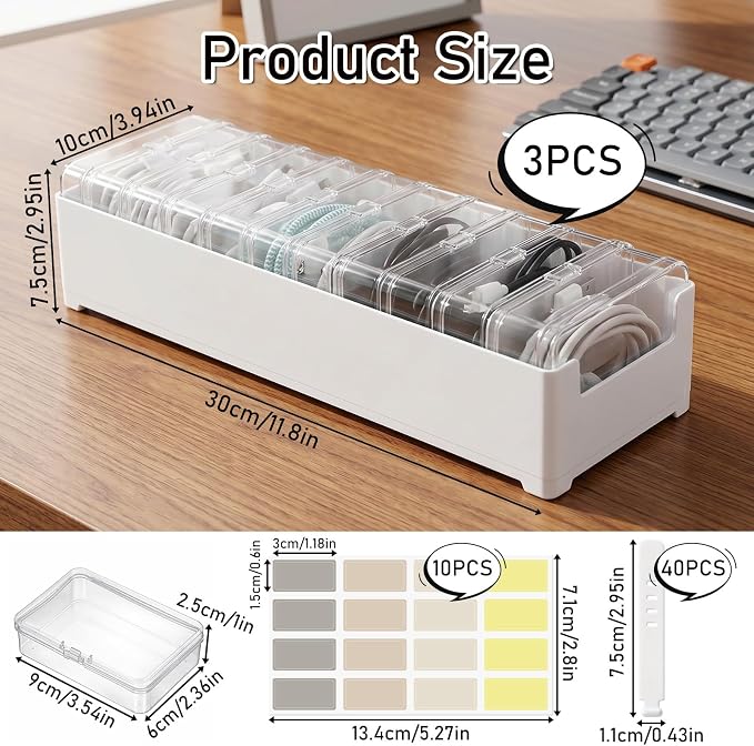 3 Pcs 11 Case Cable Storage Box - Image 2