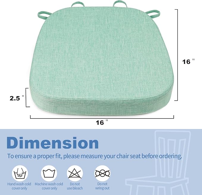 BUYUE Thickened 2.5" Friendly Woven Fabric Dining Chair Cushion, U-Shape High - Image 3