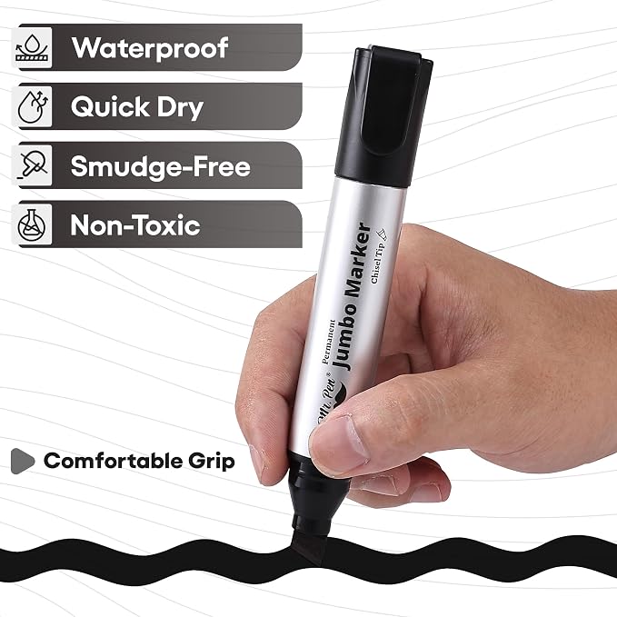Mr. Pen- Jumbo Permanent Markers, 4 Pack, Chisel Tip | Wide Tip, Thick - Image 5