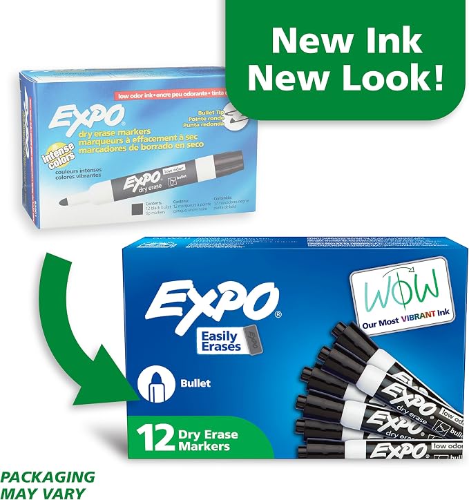 EXPO Dry Erase Markers, Low Odor Ink, Bullet Tip, Organization, Essential - Image 2
