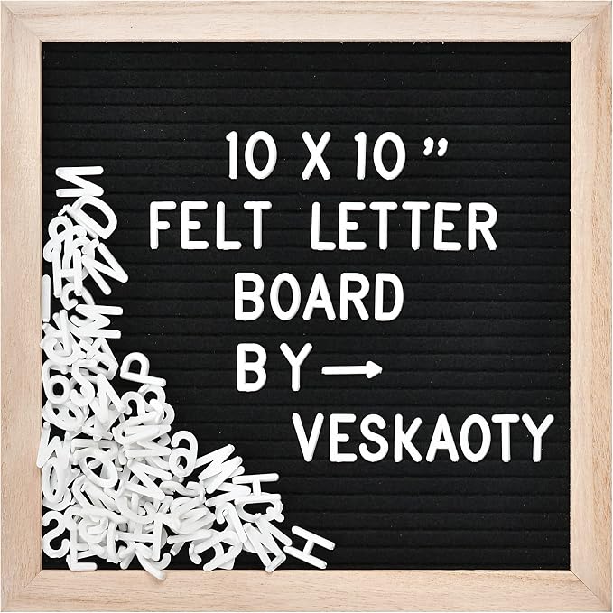 Felt Letter Board with 294 Letters, Numbers & Symbols by VESKAOTY