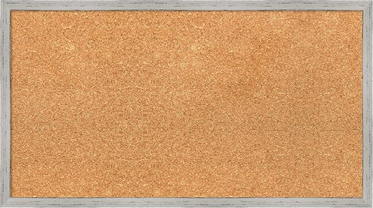 Amanti Art Natural Cork Board for Wall, 15x27 Vision Board with White Frame, Medium Corkboard Office Decor for Home Organization, Cottage Corkboard Pinboard to Display Items for Home Organization in-DeskLoop Office