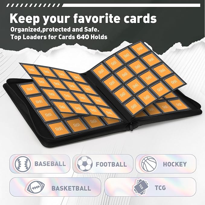 16 Pocket Toploader Binder, Holds 640 Top Loaders, Top Loader Binder - Image 2