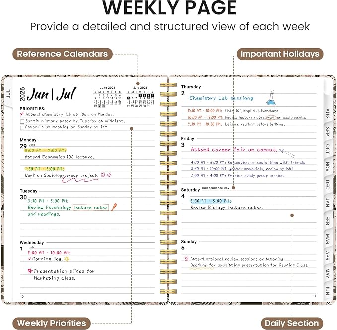 Planner 2026-2027, Academic Monthly and Weekly Calendar Planner - Image 3