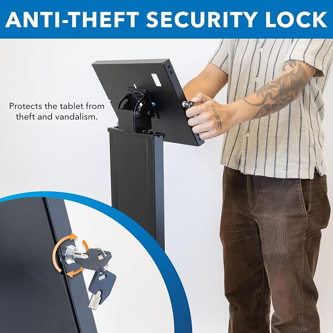 Mount-It! Anti-Theft iPad Floor Stand Kiosk, Locking Tablet Floor Stand - Image 3