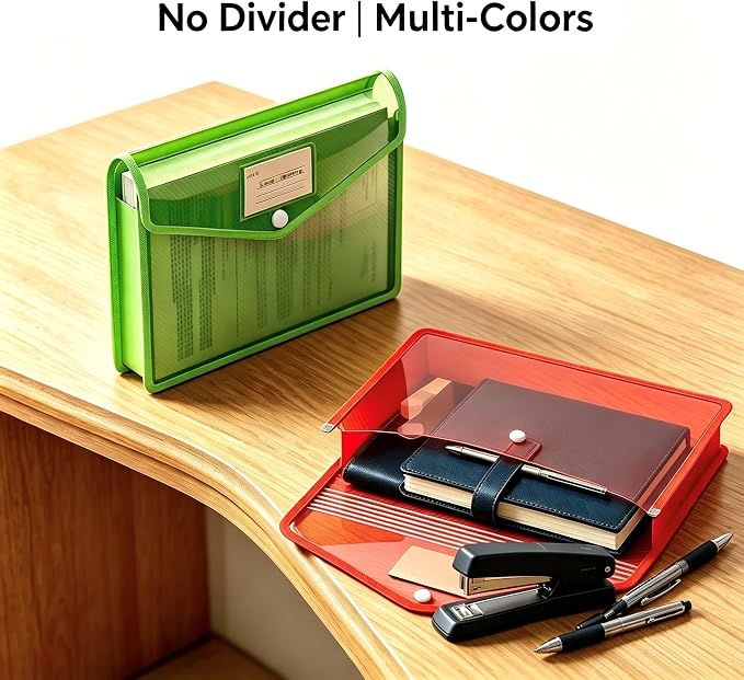 3 Pack A4 Transparent Plastic File Envelopes, Office & Home - Image 6