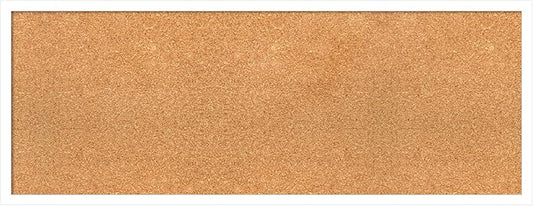 Amanti Art Natural Cork Board for Wall, 15x39 Vision Board with White Frame, Medium Corkboard Office Decor for Home Organization, Modern Corkboard Pinboard to Display Items for Home Organization in-DeskLoop Office
