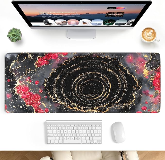Desk Mat, Big Desk Pad, 31.5x11.8 Inches Extended Big Gaming Mouse Pad by stanploe