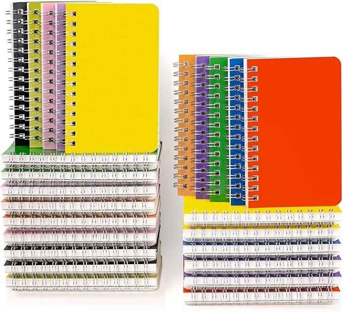 Dynta Small Notebooks 3x5 Bulk, Mini Spiral Notebooks 40 Packs, Pocket by Dynta