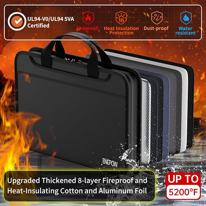 ENGPOW Accordion File Organizer, Fireproof 5200°F Expanding File Folder - Image 2