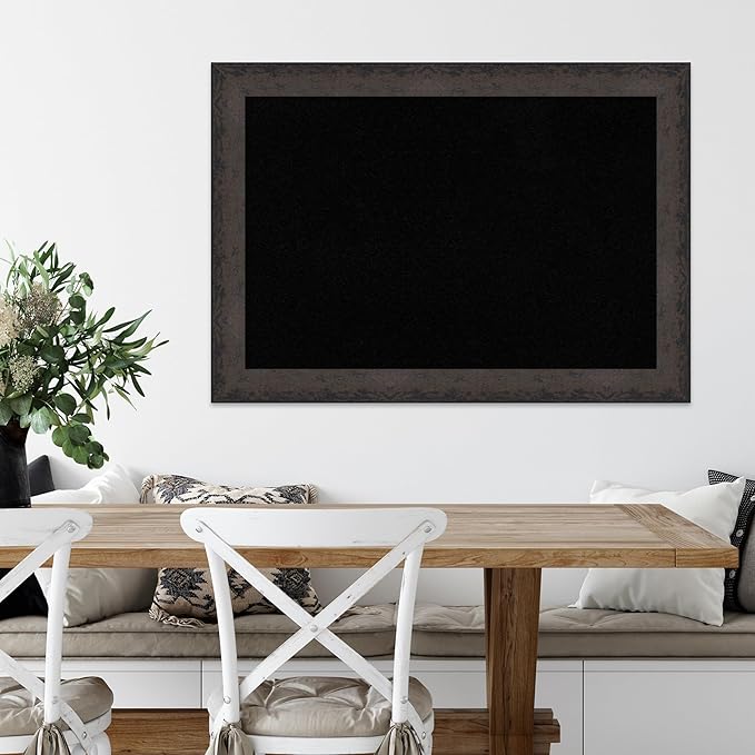 Amanti Art Black Cork Board for Wall, 29x41 Vision Board with Black Wood Frame, Large Corkboard Office Decor for Home Organization, Modern Corkboard Pinboard to Display Items for Home Organization in-DeskLoop Office