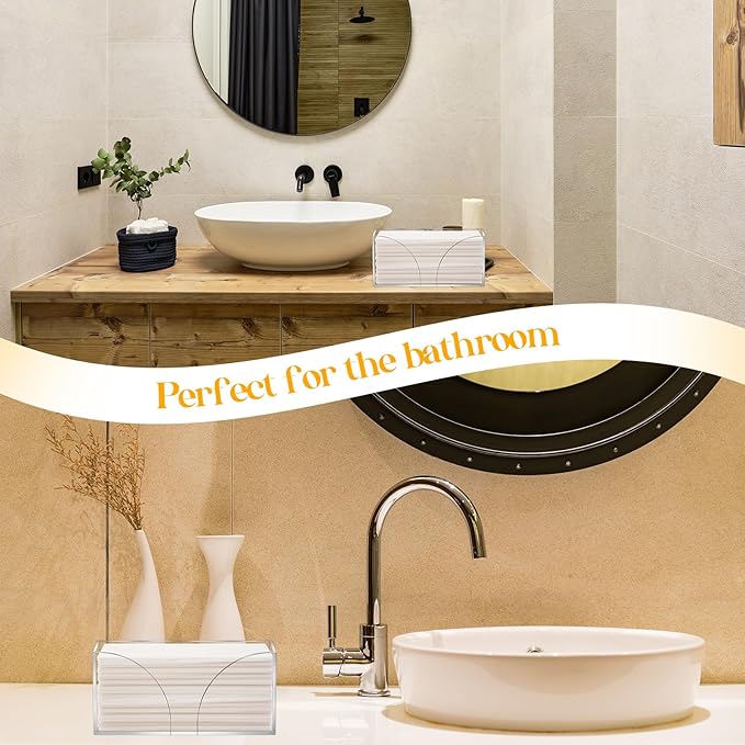 4Pack Clear Paper Towel Dispenser Countertop Acrylic Paper Towel Holder for Bathroom Folded Paper Towel Dispenser Clear Trifold Napkin Holder for Z-fold, C-fold, MultiFold Trifold-DeskLoop Office