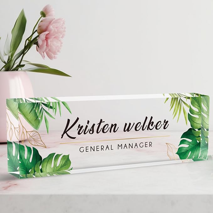 Name Plate for Desk, Desk Name Plate Personalized Office Desk Decor for Women by AeekdookWoodenPuzzles