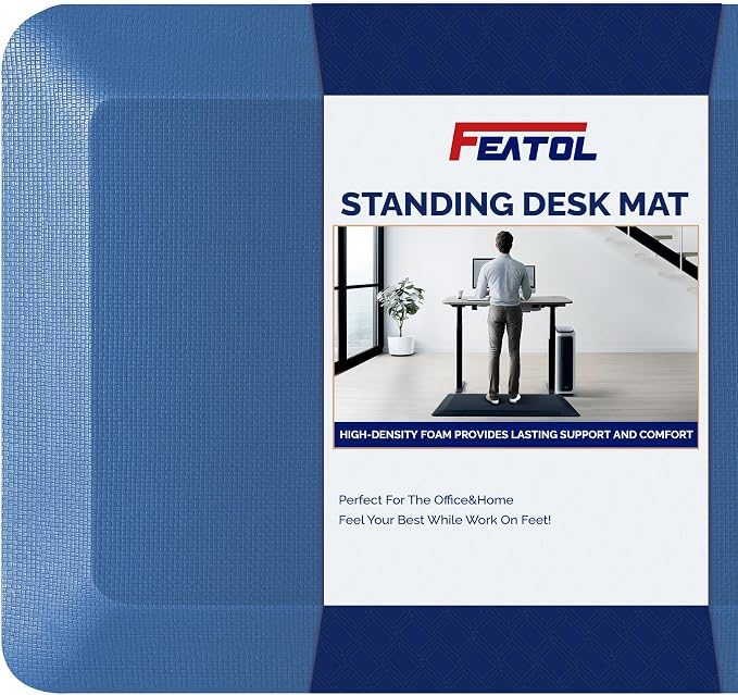 FEATOL Anti Fatigue Mat for Standing, 9/10 Extra Thick Ergonomic Standing Desk by FEATOL