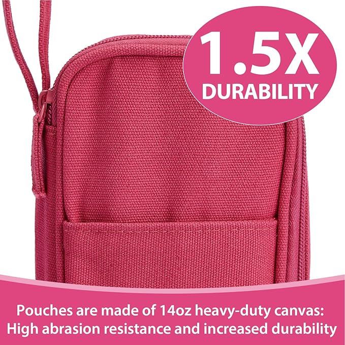 Pencil Case Pouch Box Bag School Supplies Girls Boys Kids, Cute Preppy Stuff Large Big Capacity Aesthetic Pen Organizer, Back to College Stationary, Dark Pink, Heavy Duty Canvas, 1800ml-DeskLoop Office