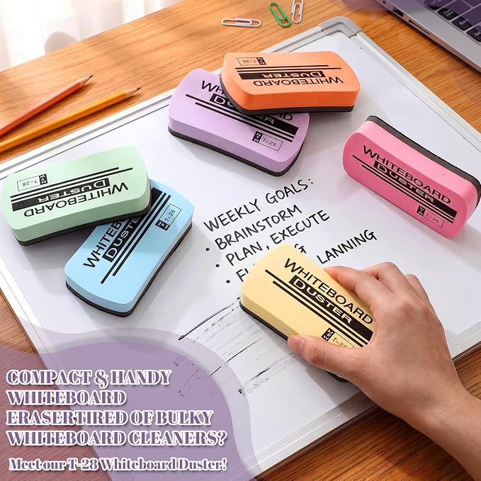 Outus 30 Pcs White Board Erasers Bulk Magnetic Dry Erase Erasers Assorted Color - Image 6