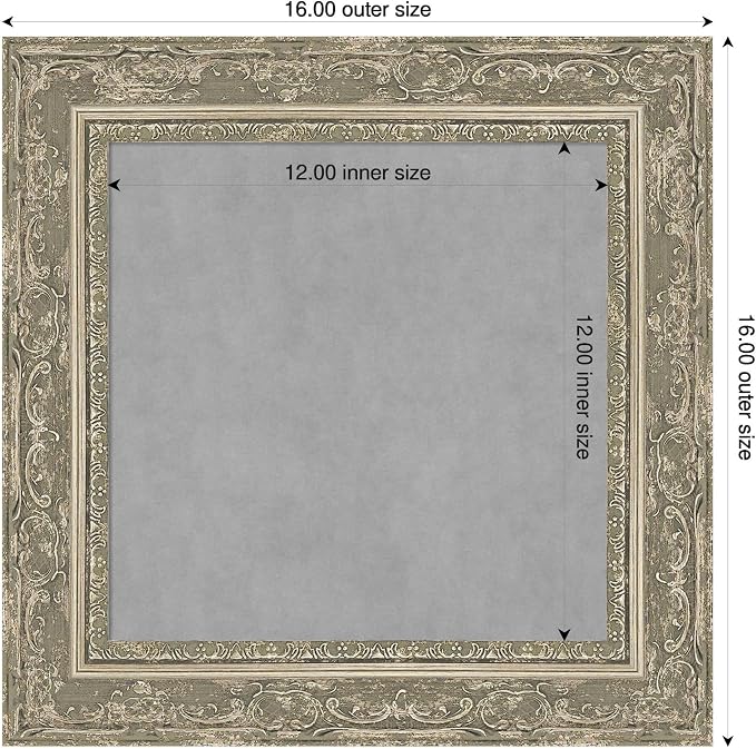 Amanti Art Silver Framed Magnetic Board 16x16 X-Small Vision Board - Image 2