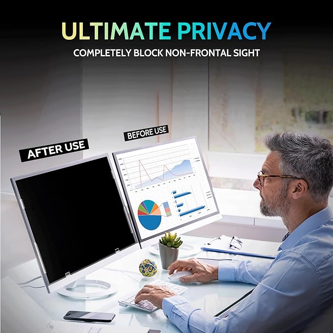 Peslv 25 Inch Privacy Screen for Computer Monitor 16:9 Aspect Ratio, Eye - Image 2