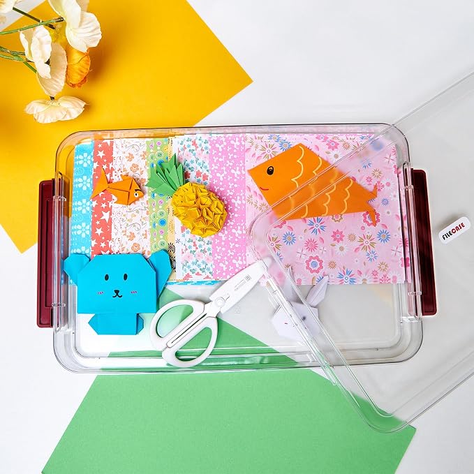 CATOOMUU 3-Pack 9x13 Shallow Flat Clear Plastic Project Case Storage Box | - Image 7