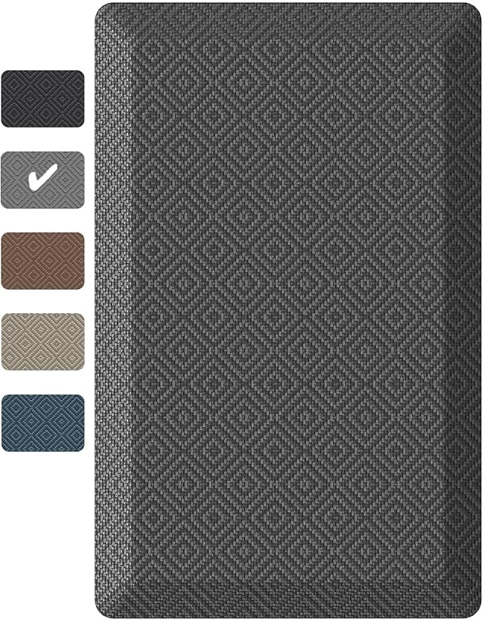 Ophanie Kitchen mats for Floor, Kitchen Rugs, Anti Fatigue Standing Cushioned Mat, Waterproof, Comfort Ergonomic mat for Office, Home, Sink, 9/10 inch Thick Memory Foam 20x32 Grey Non-Slip Bottom-DeskLoop Office