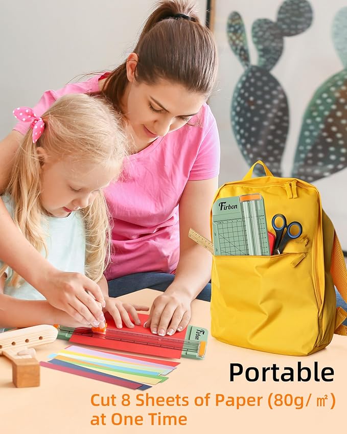 Firbon Morandi A5 Paper Cutter, Straight Small Paper Trimmer with Side Ruler for Scrapbooking Craft, Paper, Coupon, Label, Cardstock-DeskLoop Office